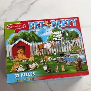 Melissa & Doug Pet Party Shaped Floor Puzzle - Farm Pet Friends